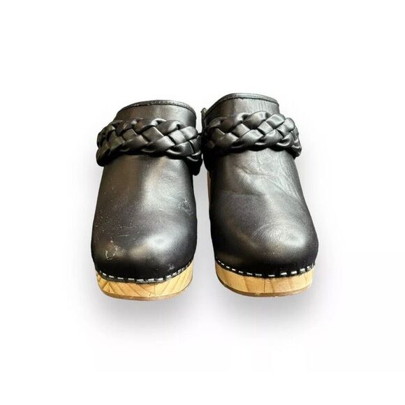 Dolce Vita Hila Womens Black Leather Block Heel Clogs Closed Toe Rope Sz 7.5 - Picture 3 of 8